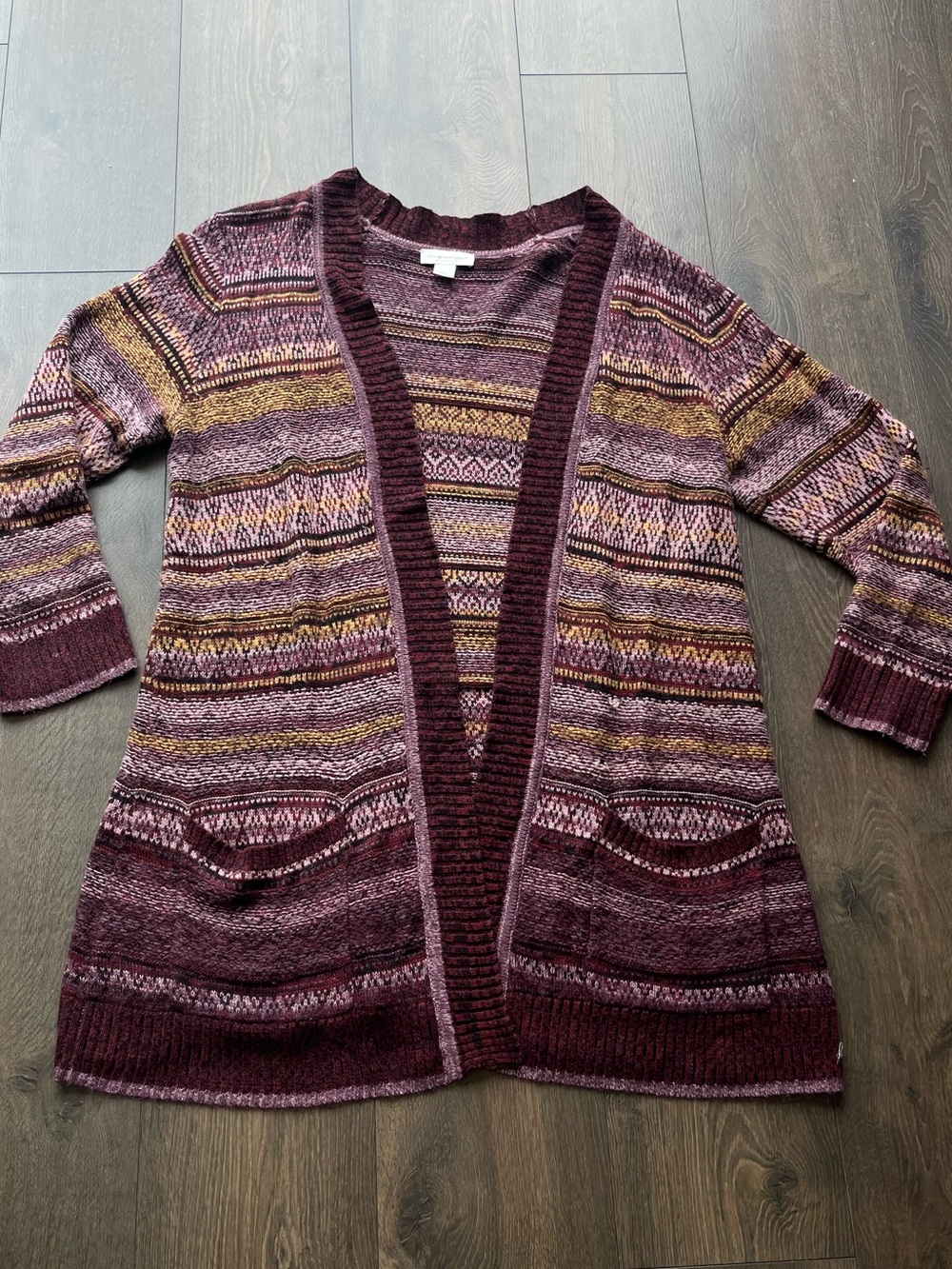 Christopher & Banks Boho Patterned Open-Front Cardigan - Picture 2 of 10